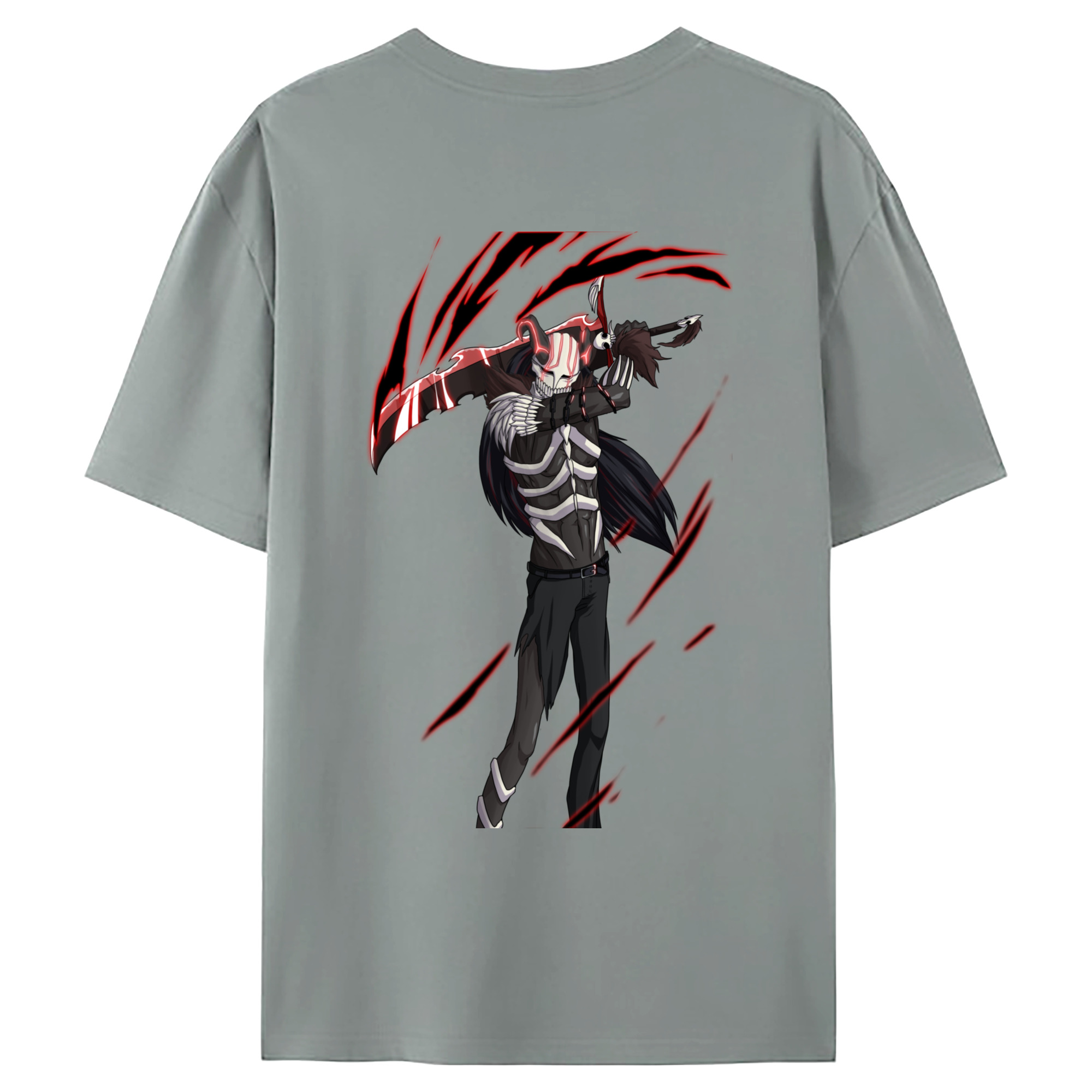 （画像用） ブリーチ 黒崎一護（くろさき いちご）BLEACH Kurosaki Ichigo 綿100％ メンズ半袖Tシャツ（バックプリント） 通気性